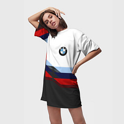 Футболка женская длинная BMW M SPORT, цвет: 3D-принт — фото 2