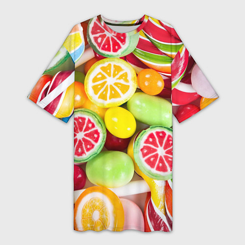 Женская длинная футболка Candy Summer / 3D-принт – фото 1