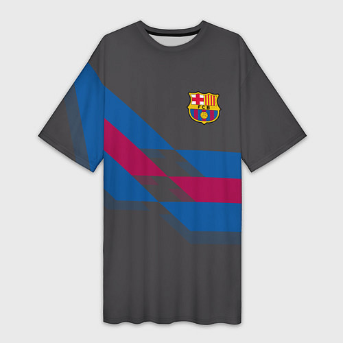 Женская длинная футболка Barcelona FC: Dark style / 3D-принт – фото 1