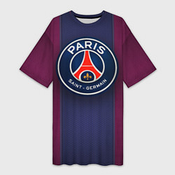 Футболка женская длинная Paris Saint-Germain, цвет: 3D-принт
