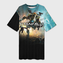 Женская длинная футболка Titanfall Battle