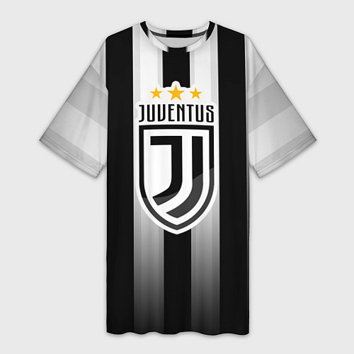 Женская длинная футболка Juventus FC: New logo / 3D-принт – фото 1