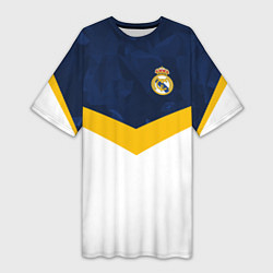Футболка женская длинная Real Madrid FC: Sport, цвет: 3D-принт