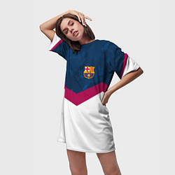 Футболка женская длинная Barcelona FC: Sport, цвет: 3D-принт — фото 2