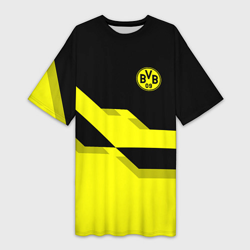Женская длинная футболка BVB FC: Yellow style / 3D-принт – фото 1
