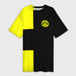 Футболка женская длинная BVB FC: Black style, цвет: 3D-принт