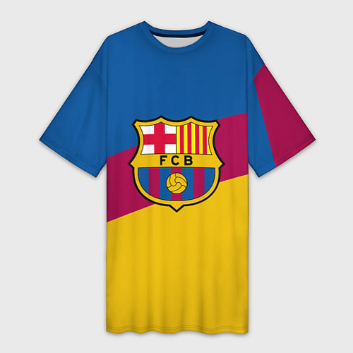 Женская длинная футболка FC Barcelona 2018 Colors / 3D-принт – фото 1