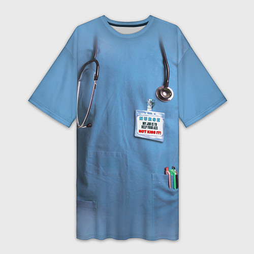 Женская длинная футболка Костюм врача / 3D-принт – фото 1