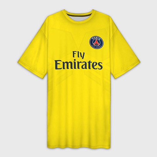 Женская длинная футболка PSG FC: Neymar Away 17/18 / 3D-принт – фото 1