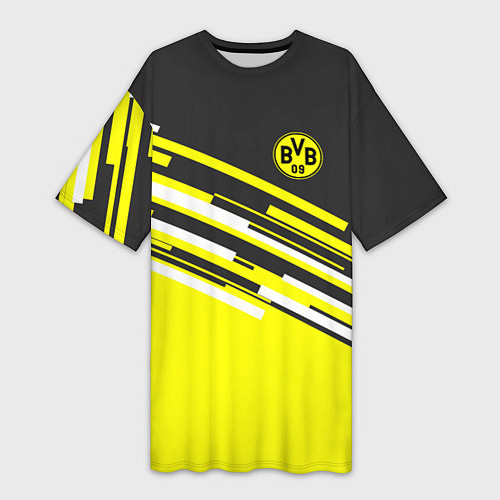 Женская длинная футболка Borussia FC: Sport Line 2018 / 3D-принт – фото 1