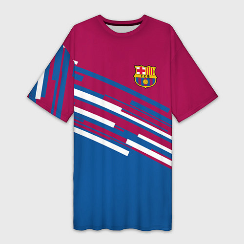 Женская длинная футболка Barcelona FC: Sport Line 2018 / 3D-принт – фото 1