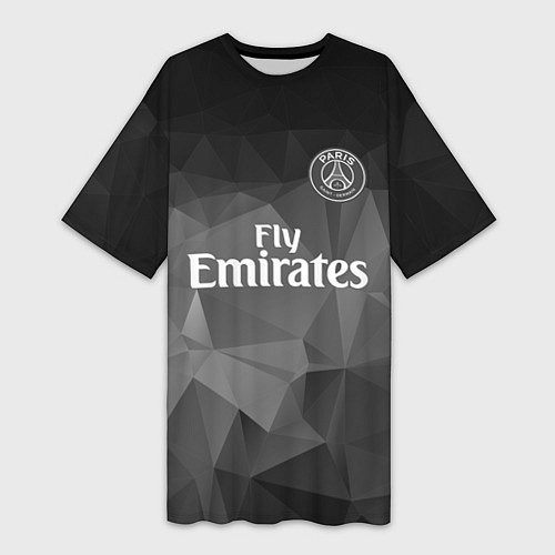 Женская длинная футболка PSG FC: Polygons 2018 / 3D-принт – фото 1
