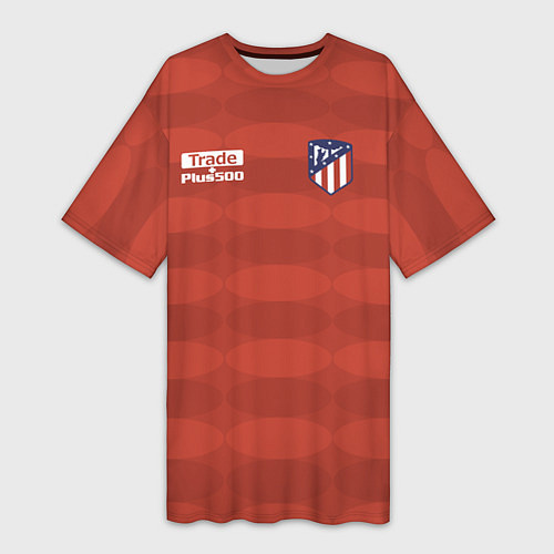 Женская длинная футболка Atletico Madrid: Red Ellipse / 3D-принт – фото 1