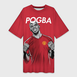 Футболка женская длинная FC MU: Pogba, цвет: 3D-принт