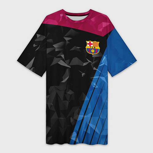 Женская длинная футболка FC Barcelona: Abstract / 3D-принт – фото 1