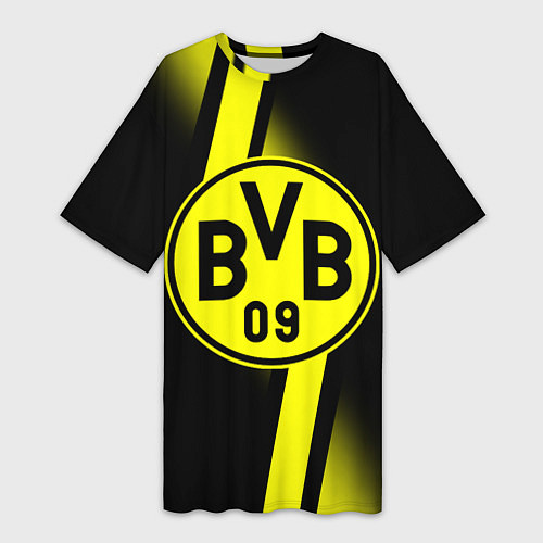 Женская длинная футболка FC Borussia Dortmund: Storm / 3D-принт – фото 1