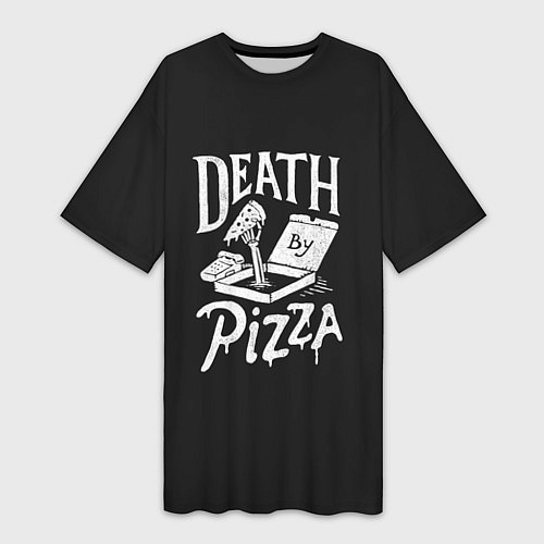 Женская длинная футболка Death By Pizza / 3D-принт – фото 1