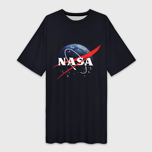 Женская длинная футболка NASA: Black Space / 3D-принт – фото 1