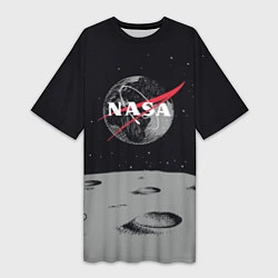 Женская длинная футболка NASA: Moon