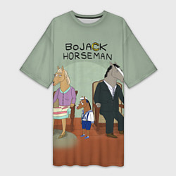 Футболка женская длинная BoJack Horseman, цвет: 3D-принт