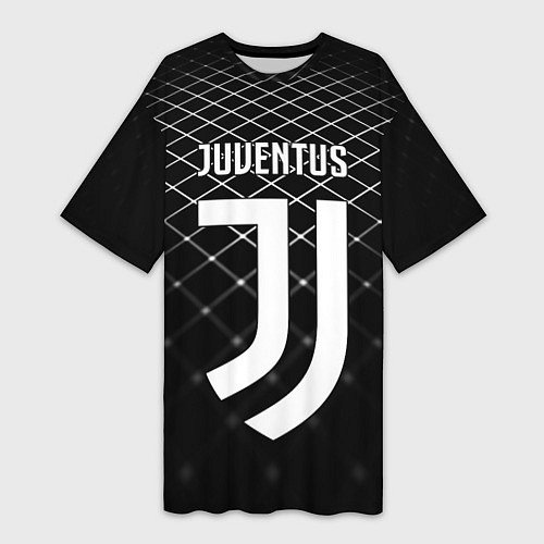 Женская длинная футболка FC Juventus: Black Lines / 3D-принт – фото 1