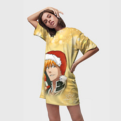 Футболка женская длинная Happy New Bleach!, цвет: 3D-принт — фото 2