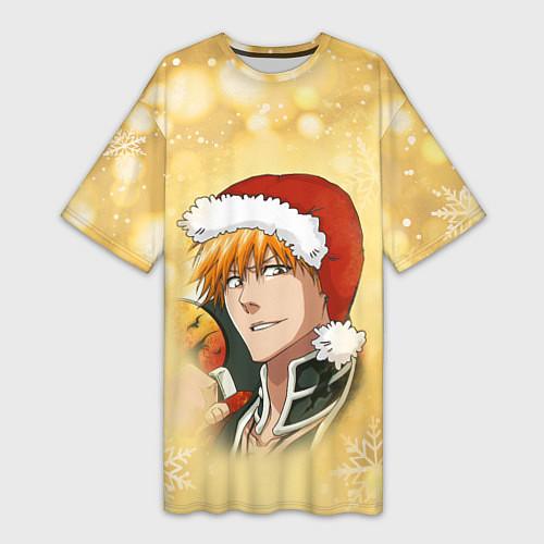 Женская длинная футболка Happy New Bleach! / 3D-принт – фото 1