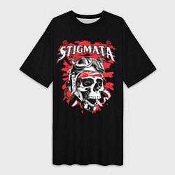 Женская длинная футболка Stigmata Skull