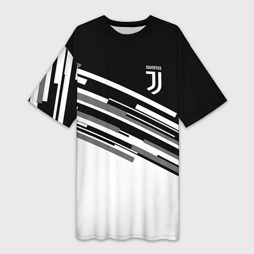 Женская длинная футболка FC Juventus: B&W Line / 3D-принт – фото 1