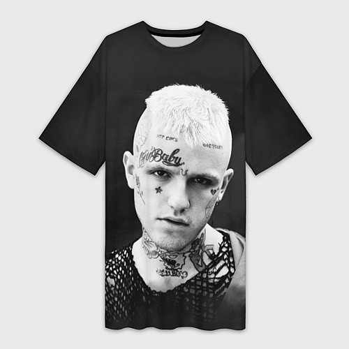 Женская длинная футболка Lil Peep: Black Edition / 3D-принт – фото 1