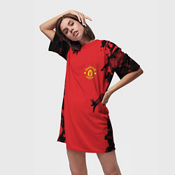 Футболка женская длинная FC Manchester United: Red Original, цвет: 3D-принт — фото 2
