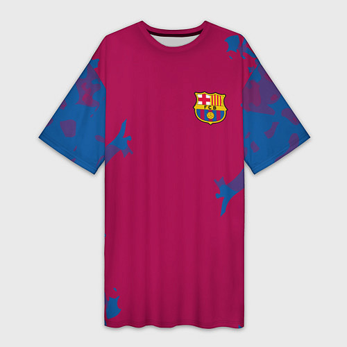 Женская длинная футболка FC Barcelona: Purple Original / 3D-принт – фото 1