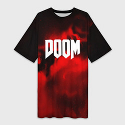 Женская длинная футболка DOOM: Red Fog