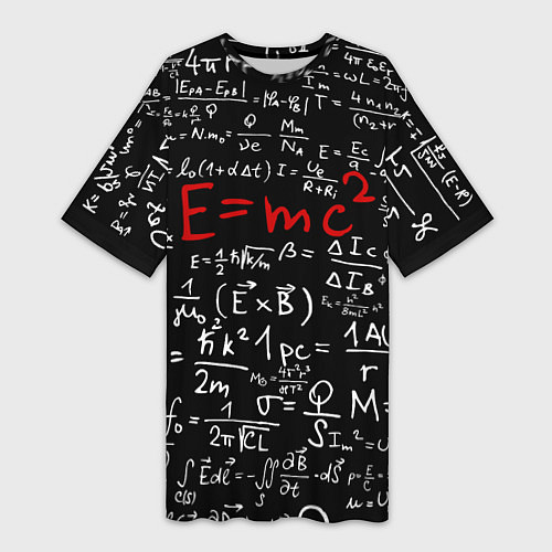 Женская длинная футболка E=mc2 / 3D-принт – фото 1
