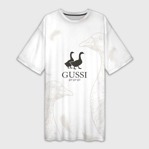 Женская длинная футболка GUSSI Ga-Ga-Ga / 3D-принт – фото 1
