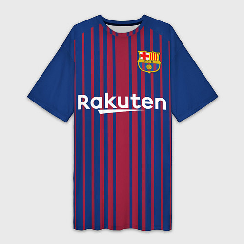 Женская длинная футболка FC Barcelona: Iniesta 17/18 / 3D-принт – фото 1