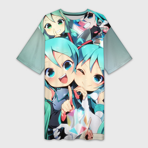 Женская длинная футболка Vocaloid / 3D-принт – фото 1
