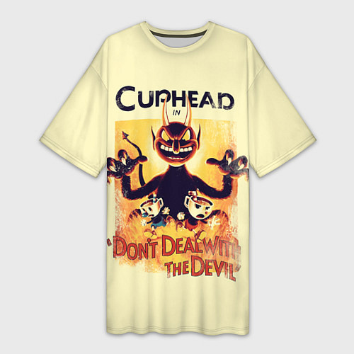 Женская длинная футболка Cuphead: Magic of the Devil / 3D-принт – фото 1