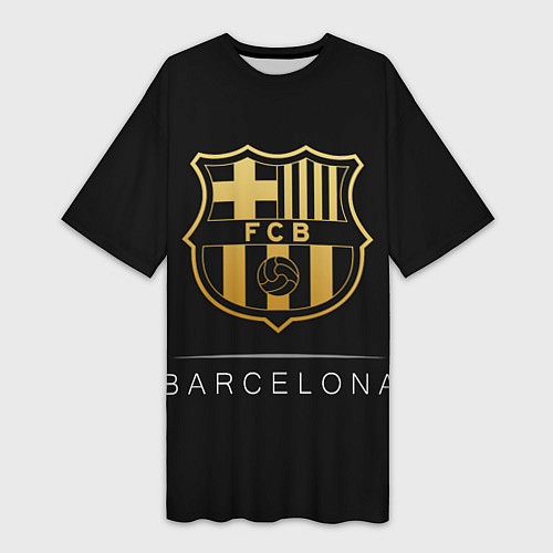 Женская длинная футболка Barcelona Gold Edition / 3D-принт – фото 1