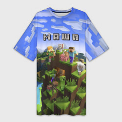Женская длинная футболка Minecraft: Маша