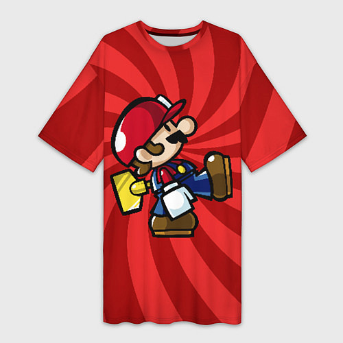 Женская длинная футболка Super Mario: Red Illusion / 3D-принт – фото 1