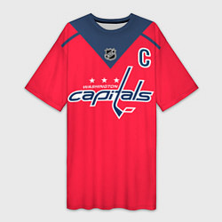 Футболка женская длинная Washington Capitals: Ovechkin Red, цвет: 3D-принт