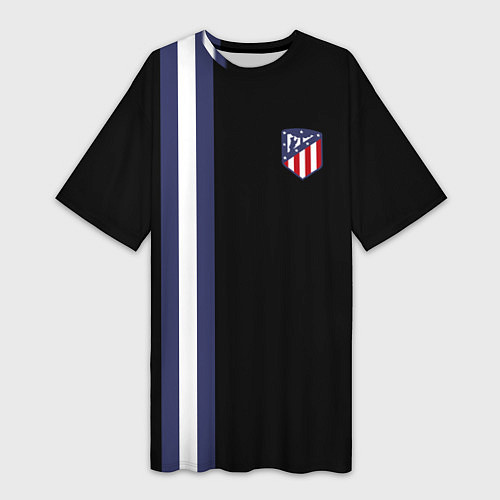 Женская длинная футболка FC Atletico Madrid: Blue Line / 3D-принт – фото 1