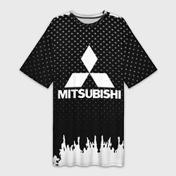 Женская длинная футболка Mitsubishi: Black Side