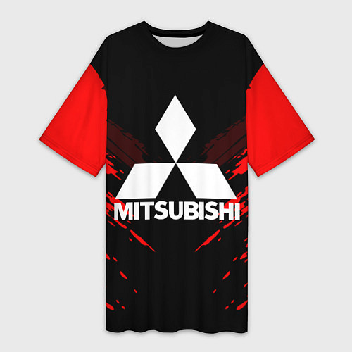 Женская длинная футболка Mitsubishi: Red Anger / 3D-принт – фото 1