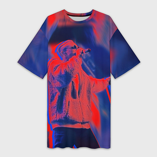Женская длинная футболка T-Fest: Neon Style / 3D-принт – фото 1