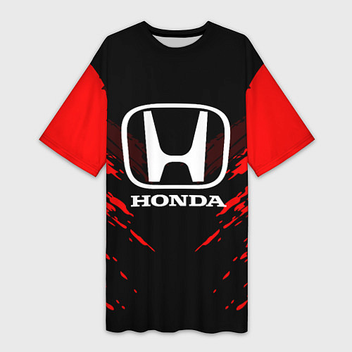 Женская длинная футболка Honda: Red Anger / 3D-принт – фото 1