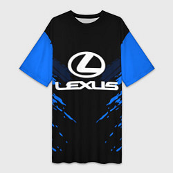 Футболка женская длинная Lexus: Blue Anger, цвет: 3D-принт