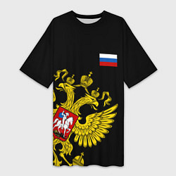 Женская длинная футболка Флаг и Герб России