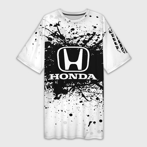 Женская длинная футболка Honda: Black Spray / 3D-принт – фото 1